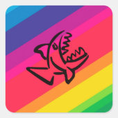 small shark vierkante sticker (Voorkant)