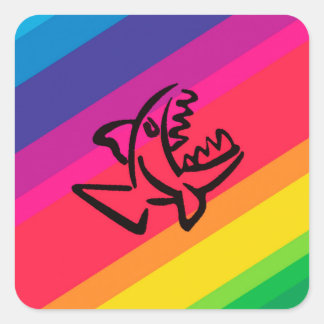 small shark vierkante sticker