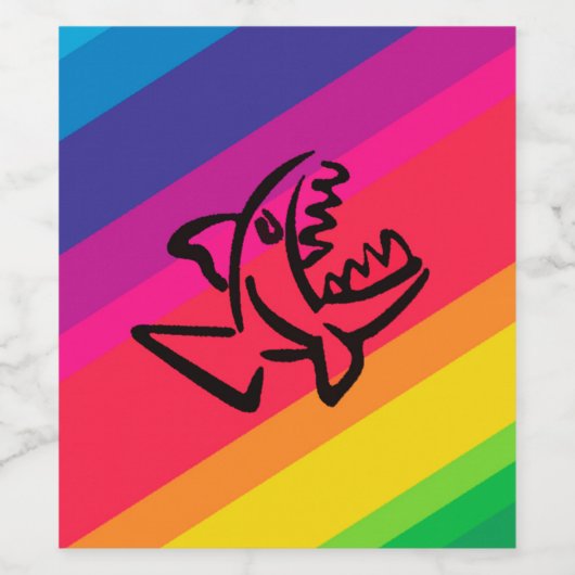 small shark wijn etiket (Enkel label)