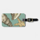 Small Shell Trio op Blauwgroen Bagagelabel (Voorkant horizontaal)