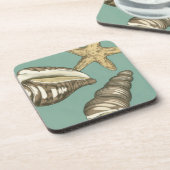Small Shell Trio op Blauwgroen Drankjes Onderzetter (Linkerzijde)