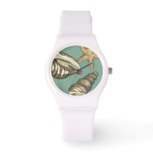 Small Shell Trio op Blauwgroen Horloge