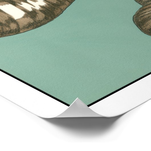 Small Shell Trio op Blauwgroen Poster (Hoek)