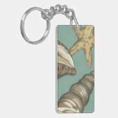 Small Shell Trio op Blauwgroen Sleutelhanger (Voorkant Links)
