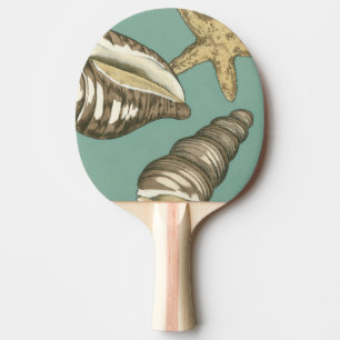 Small Shell Trio op Blauwgroen Tafeltennisbatje