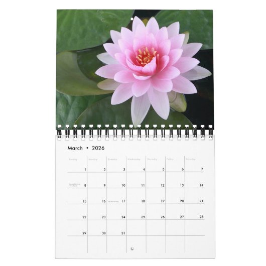 Small Size Exotic Flowers Calendar Kalender (Mar 2026)