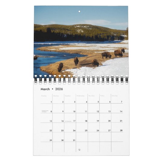 Small Size Yellowstone Park Calendar Kalender (Mar 2026)
