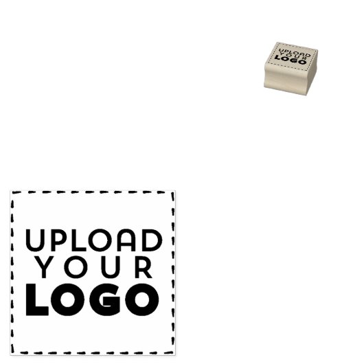 Small Square Business Logo Custom Rubber Stamp Rubberstempel (Gestempeld)