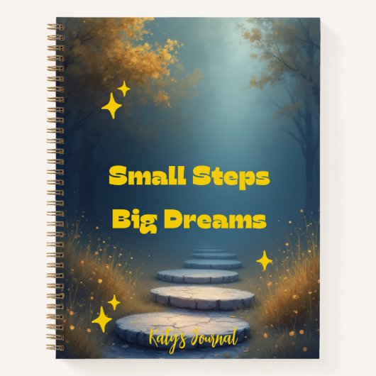 Small Steps, Big Dreams – Inspirational Notebook Notitieboek (Voorkant)