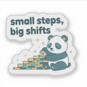 Small Steps Big Shifts Sticker Motiverende Panda (Voorkant)