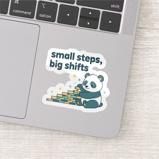Small Steps Big Shifts Sticker Motiverende Panda (Detail)