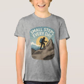 Small Steps Every Day Hiking Mountain Adventure Tri-Blend Shirt (Voorkant)
