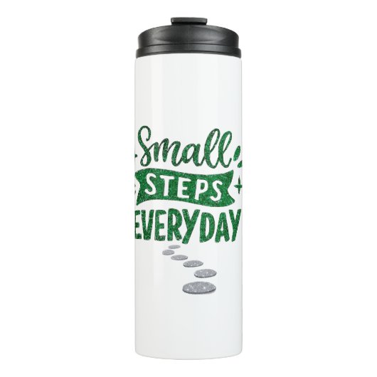 Small Steps Everyday Motivational Thermal Bottle Thermosbeker (Voorkant)