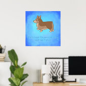 "Small Steps Forward" Corgi Inspirerend afdrukken Poster (Thuiskantoor)