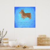 "Small Steps Forward" Corgi Inspirerend afdrukken Poster (Keuken)