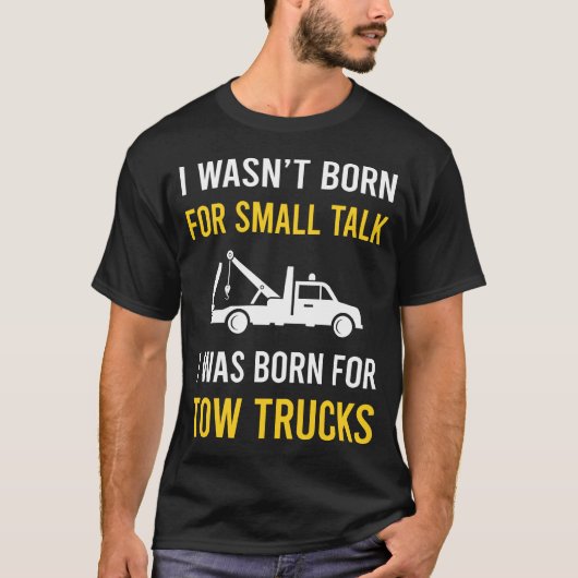 Small Talk takelwagen vrachtwagens T-shirt (Voorkant)