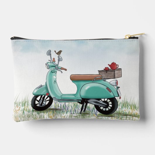 Small Teal Scooter Etui (Achterkant)