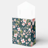 Small Tent Favor Box with Ribbon ( Floral Design) Bedankdoosjes (Geopend)