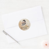 Small things Inspirational Quote Chickadee Bird Ronde Sticker (Envelop)
