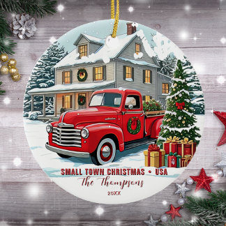 Small Town Christmas Verenigde Staten Familie Keramisch Ornament