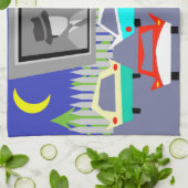 Small Town Drive-In Movie Kitchen Towel Theedoek (Gevouwen)
