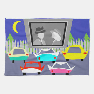 Small Town Drive-In Movie Kitchen Towel Theedoek