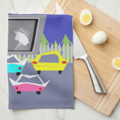 Small Town Drive-In Movie Kitchen Towel Theedoek (Quarter Fold)