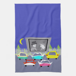 Small Town Drive-In Movie Kitchen Towel Theedoek