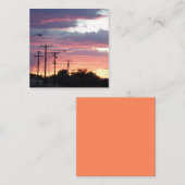 Small Town Sunset Vierkante Visitekaartje (Voorkant / Achterkant)