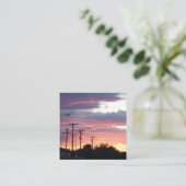 Small Town Sunset Vierkante Visitekaartje (Staand voorkant)