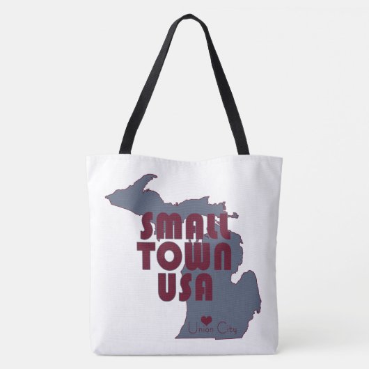 Small Town USA | Stad Michigan van de Unie Tote Bag (Achterkant)