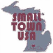 Small Town USA | Union City, Michigan | Groot Sticker (Voorkant)
