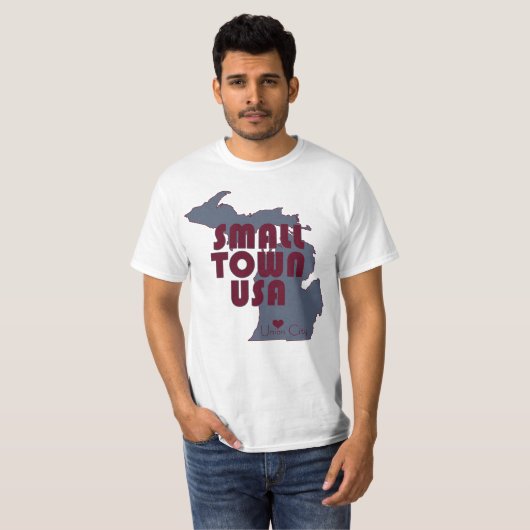 Small Town USA | Union City Michigan T-shirt (Voorkant volledig)