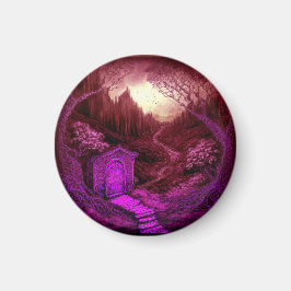 Small Unique Cabin Set Along A Stream Magneet