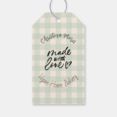 Small Vegan Home Bakery Made with love Pattern Cadeaulabel (Achterkant)