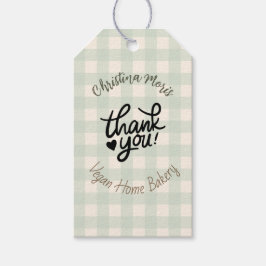 Small Vegan Home Bakery Thank You Pattern Cadeaulabel