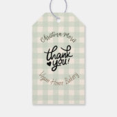 Small Vegan Home Bakery Thank You Pattern Cadeaulabel (Achterkant)