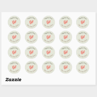 Small Vegan Home Bakery Thank You Pattern Ronde Sticker