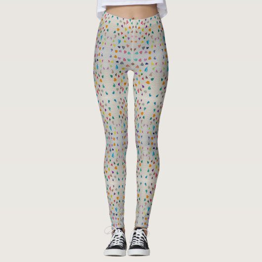 Small Watercolor Hearts Leggings  (Voorkant)