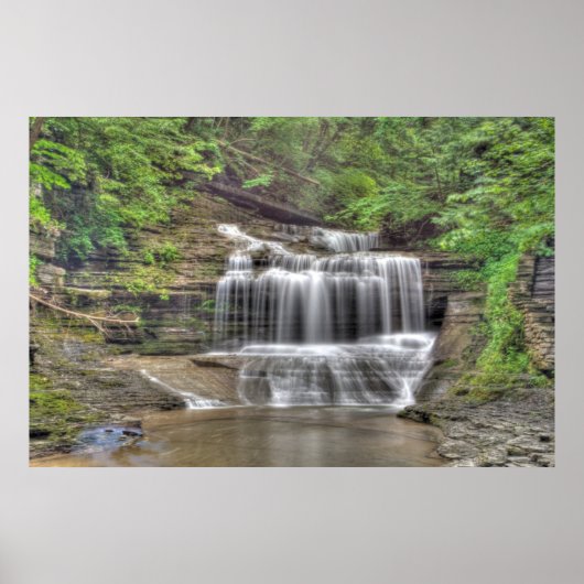 Small Waterfall, Buttermilk Herfst State Park, NY Poster (Voorkant)