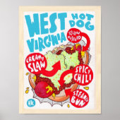 Small West Virginia Hot Dog Poster (Voorkant)