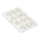 Small White and Gold Yarly Calendar 2016 Magnets Magneet (Rechterzijde)
