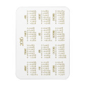 Small White and Gold Yarly Calendar 2016 Magnets Magneet (Verticaal)