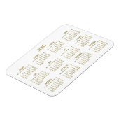 Small White and Gold Yarly Calendar 2016 Magnets Magneet (Linkerzijde)
