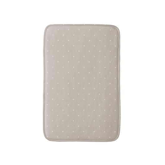 Small White Polka Dot Pattern On Cool Beige Greige Badmat (Voorkant Verticaal)