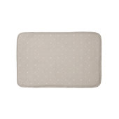 Small White Polka Dot Pattern On Cool Beige Greige Badmat (Voorkant)