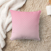 Small White Polka Dots-Ombre Pink Throw Pillow Kussen (Deken)