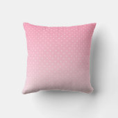 Small White Polka Dots-Ombre Pink Throw Pillow Kussen (Achterkant)