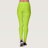 Small white polka dots on lime green leggings  (Achterkant)