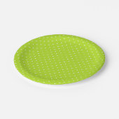 Small White Polka Dots on Lime Green Paper Plate Papieren Bordje (Gekanteld)